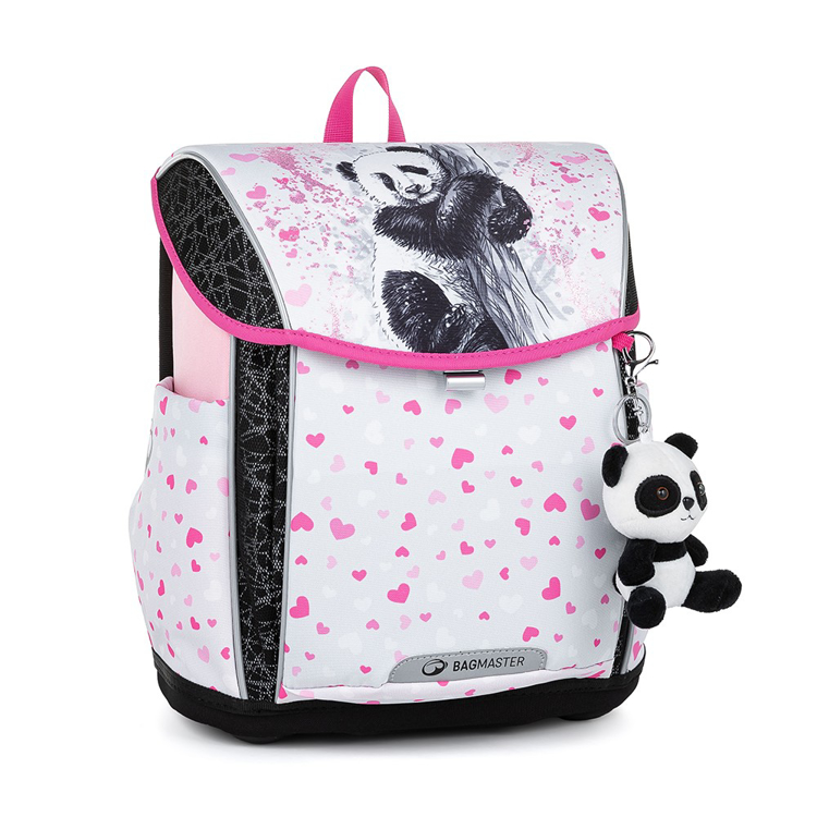 Kép Bagmaster PRIM 23 B iskolatáska - panda rózsaszín 20 l