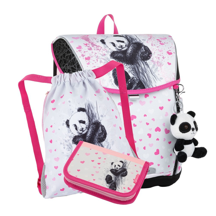 Kép Bagmaster PRIM 23 B kis iskolai szett első osztályosoknak - panda rózsaszín 20 l